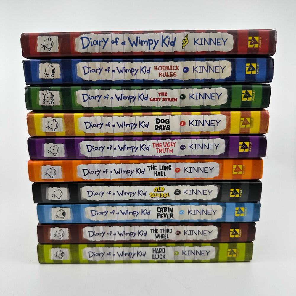 Diary of a Wimpy Kid Hardcover Book Lot 10 Jeff Kinney Cartoon Complete Series